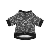 Garlic pattern black background All Over Print Pet Dog Round Neck Fuzzy Shirt