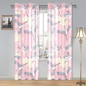 Japanese crane rose pattern Gauze Curtain