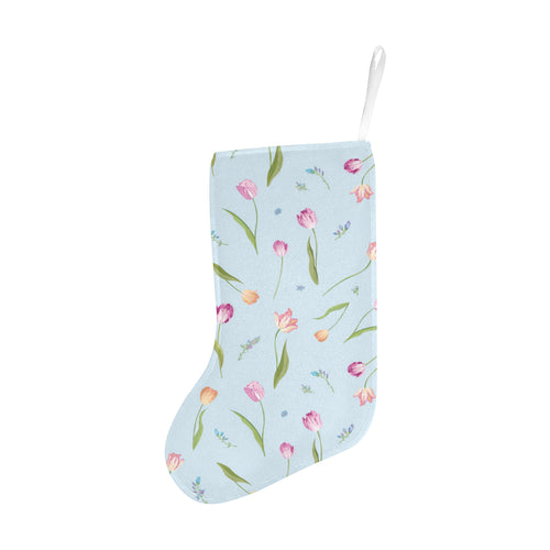 Watercolor Tulips pattern Christmas Stocking