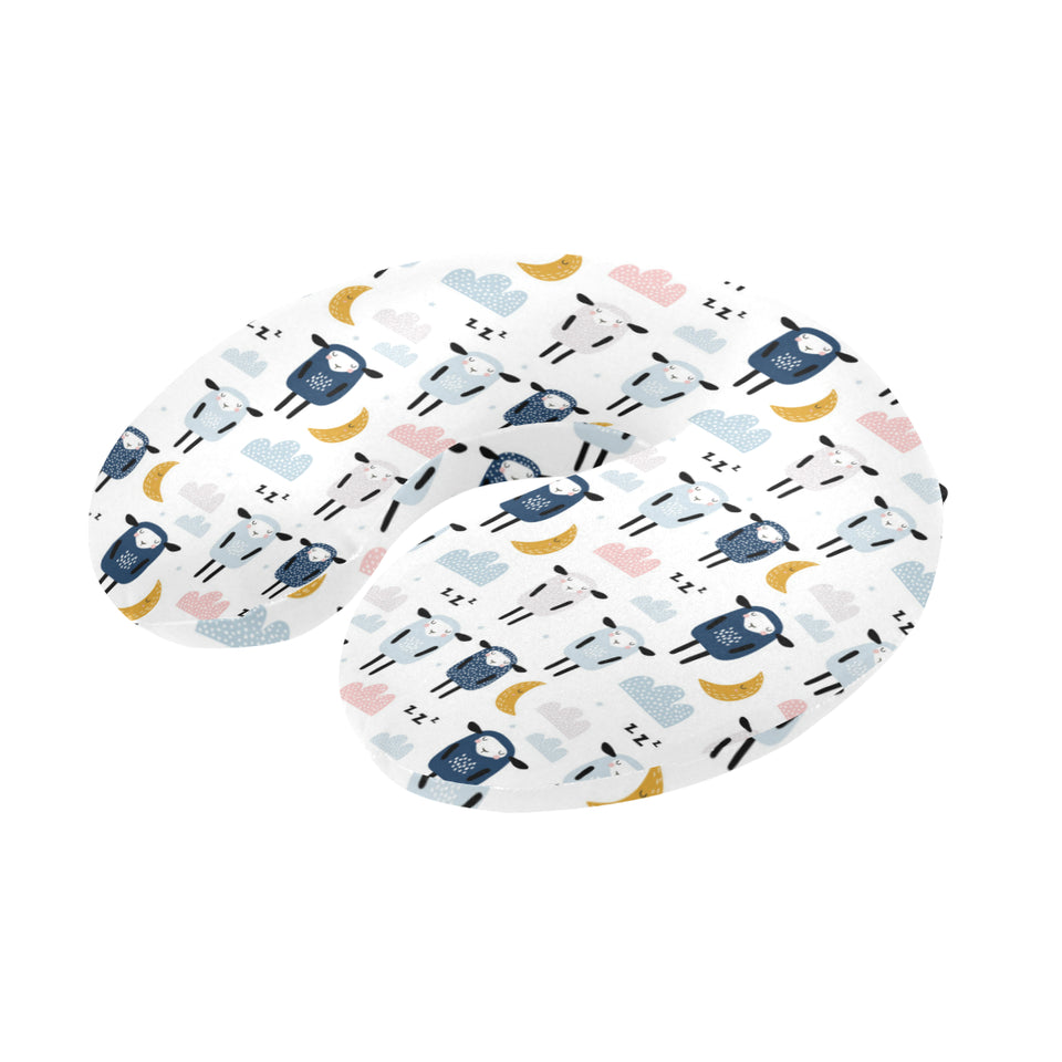 Cute sleeping sheep moon cloud pattern U-Shaped Travel Neck Pillow