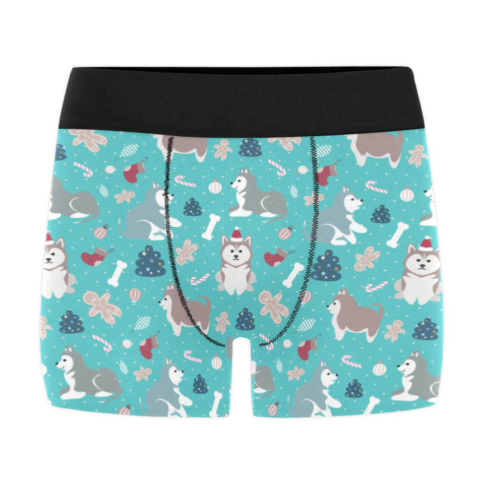 Christmas cute siberian husky puppie pattern Men's All Over Print Boxer Briefs Men's Underwear