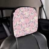 Japanese crane rose pattern Car Headrest Cover
