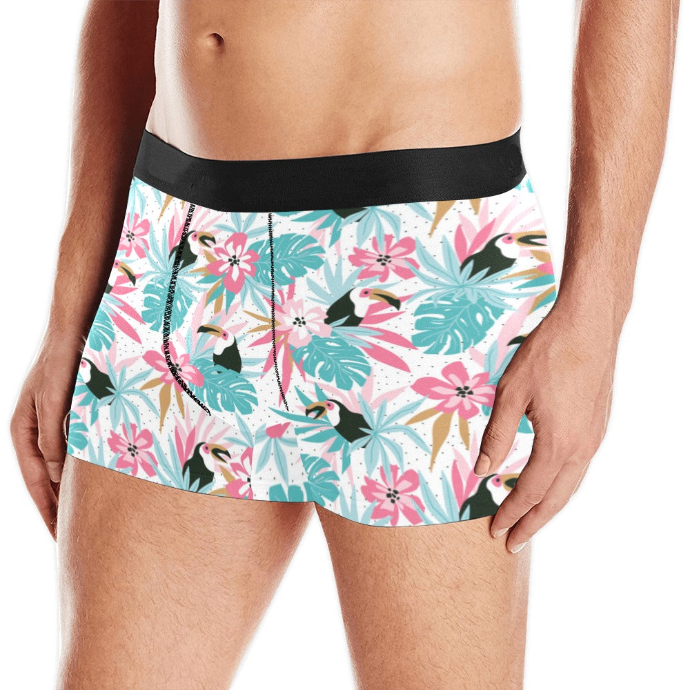 Toucan tropical flower leave pattern Men's All Over Print Boxer Briefs Men's Underwear