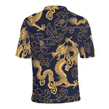 Gold dragon pattern Men's All Over Print Polo Shirt