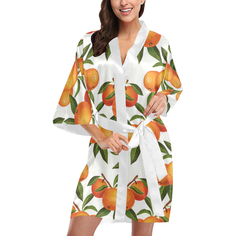 Oranges pattern background Women's Short Kimono Robe