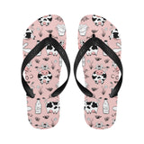 Cows milk product pink background Unisex Flip Flops