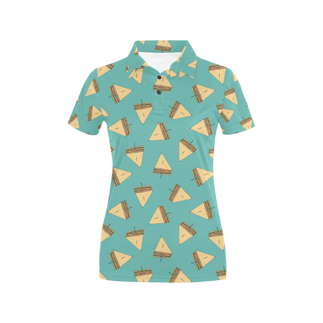 Sandwich Pattern Print Design 03 Women's All Over Print Polo Shirt
