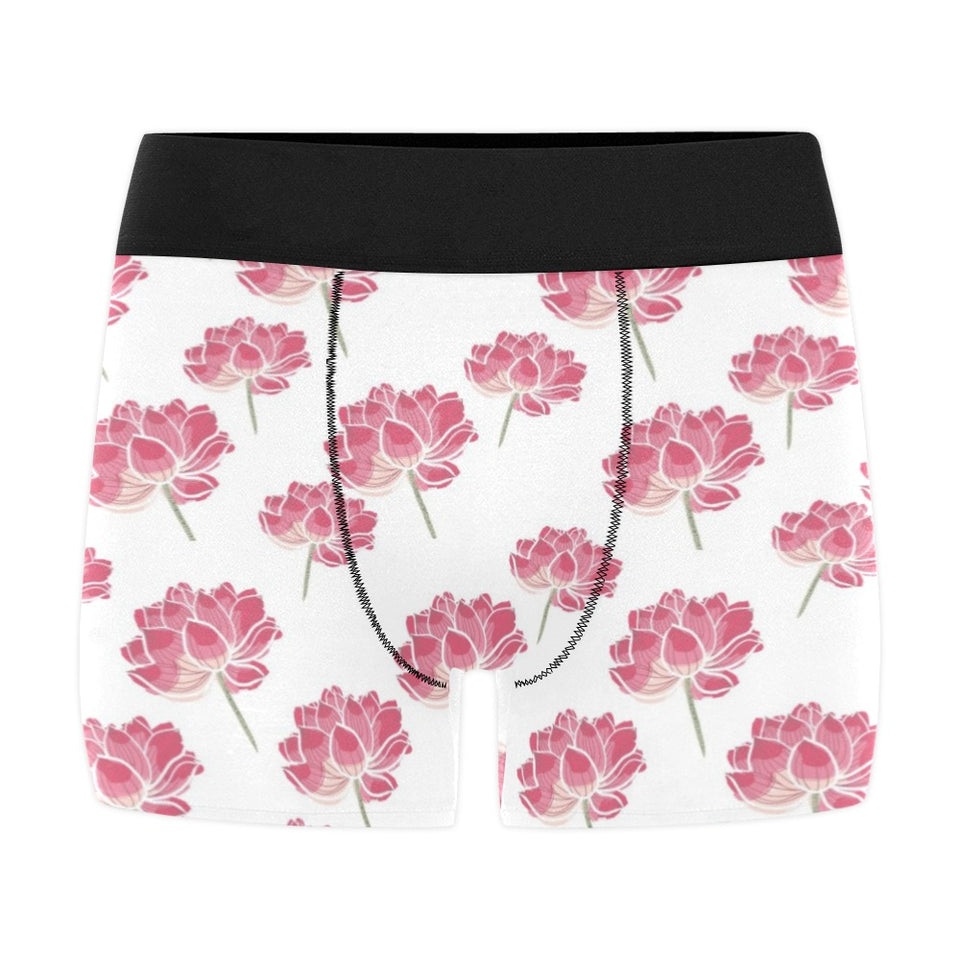Pink lotus waterlily pattern Men's All Over Print Boxer Briefs Men's Underwear