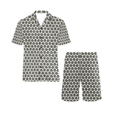 Coffee bean abstract modern pattern Men's V-Neck Short Pajama Set