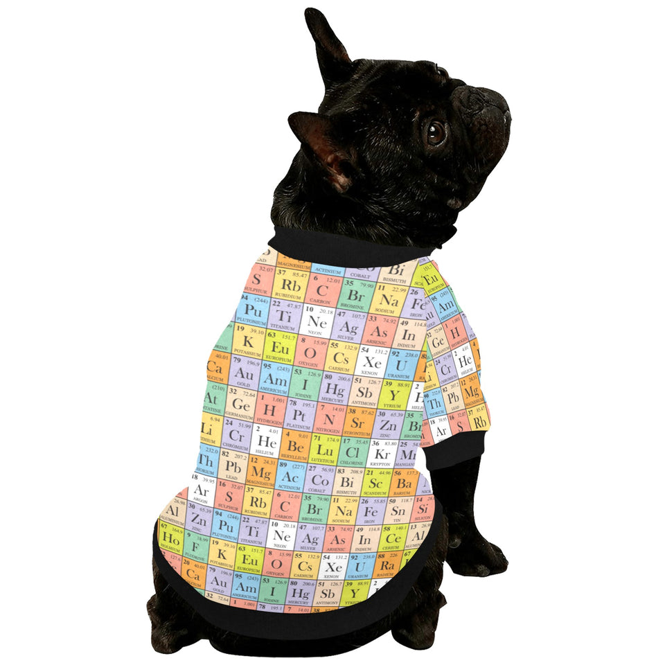 Chemistry Periodic Table Pattern Print Design 01 All Over Print Pet Dog Round Neck Fuzzy Shirt