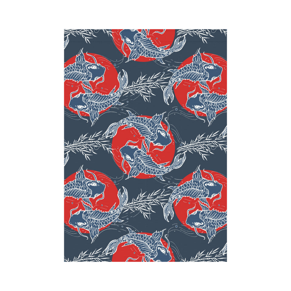 Koi Fish Carp Fishs hand drawn japanese art House Flag Garden Flag