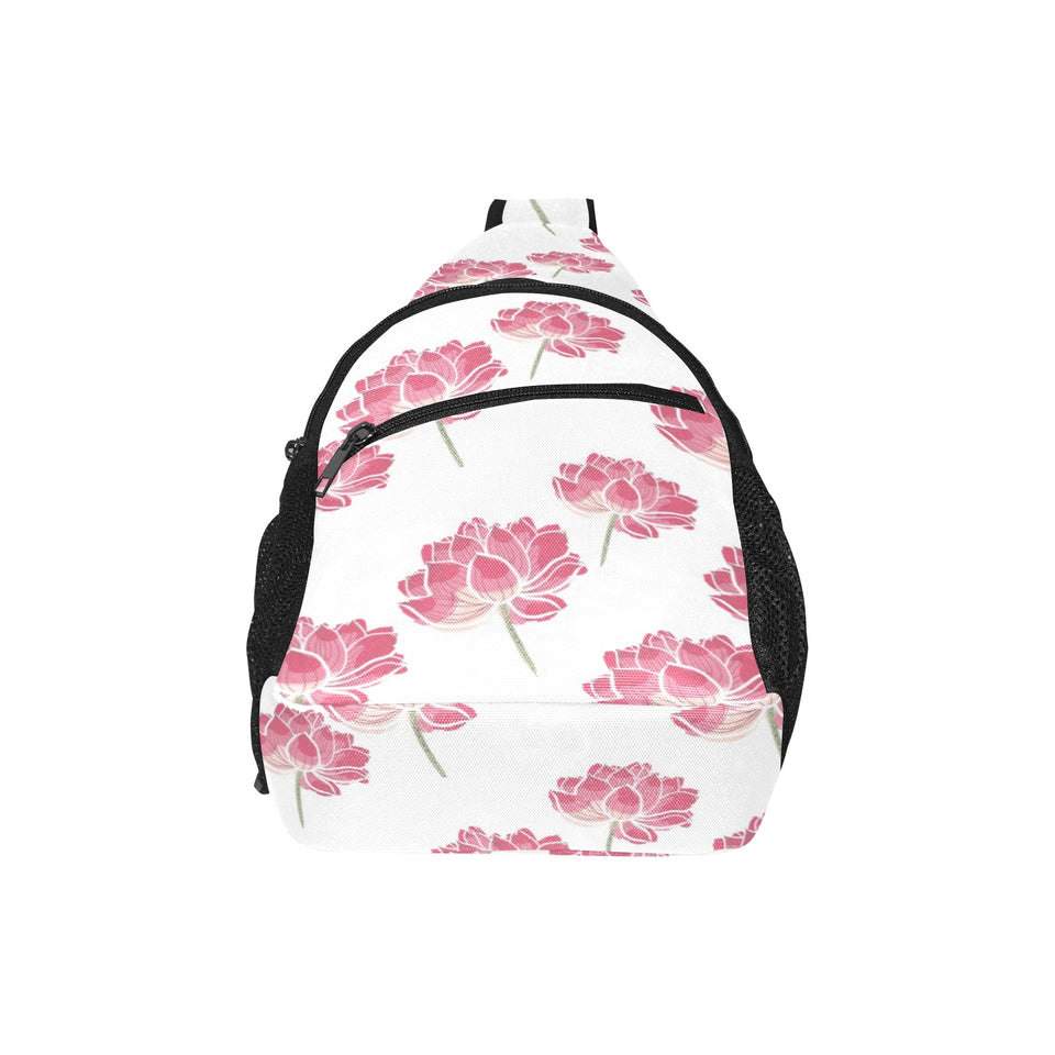 Pink lotus waterlily pattern All Over Print Chest Bag