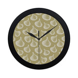 Garlic design pattern Elegant Black Wall Clock