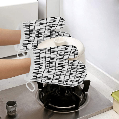 Piano Pattern Print Design 03 Heat Resistant Oven Mitts