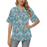 Squirrel Pattern Print Design 01 Women's All Over Print Hawaiian Shirt