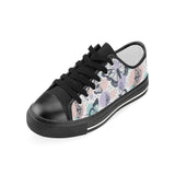 Butterfly pattern Kids' Boys' Girls' Low Top Canvas Shoes Black