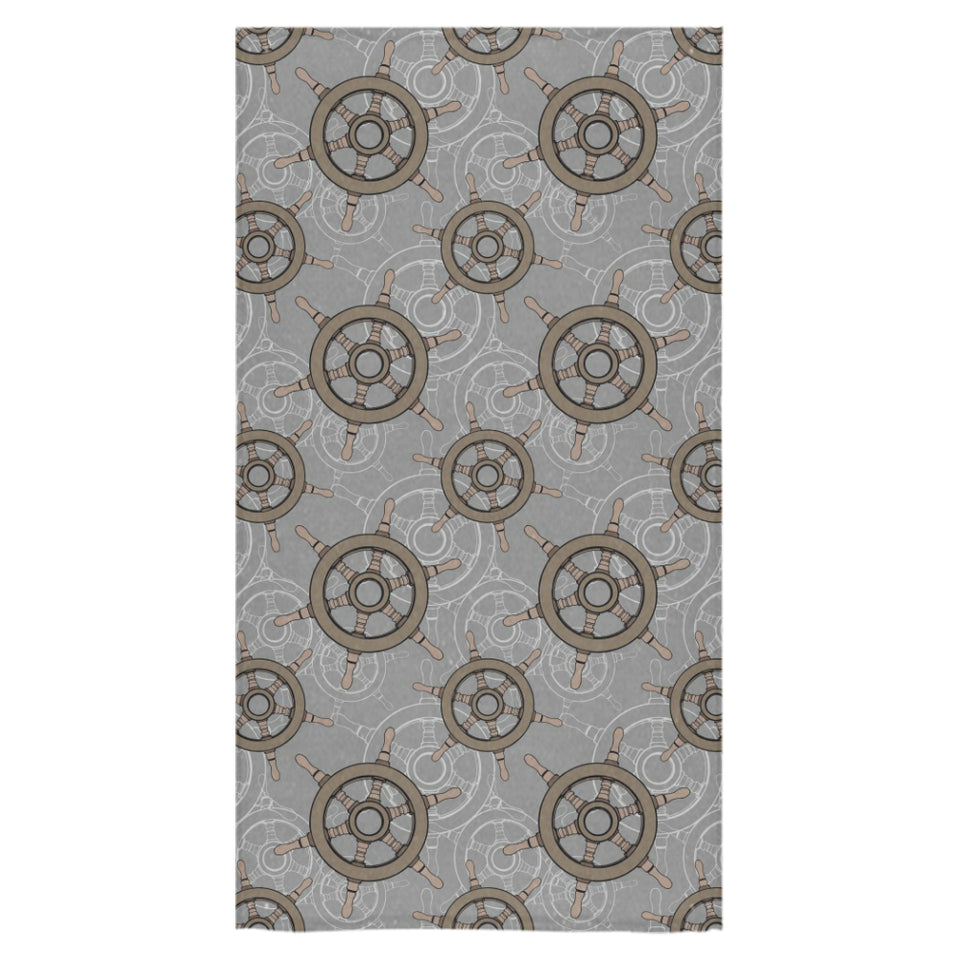 nautical wood steering wheel pattern Bath Towel