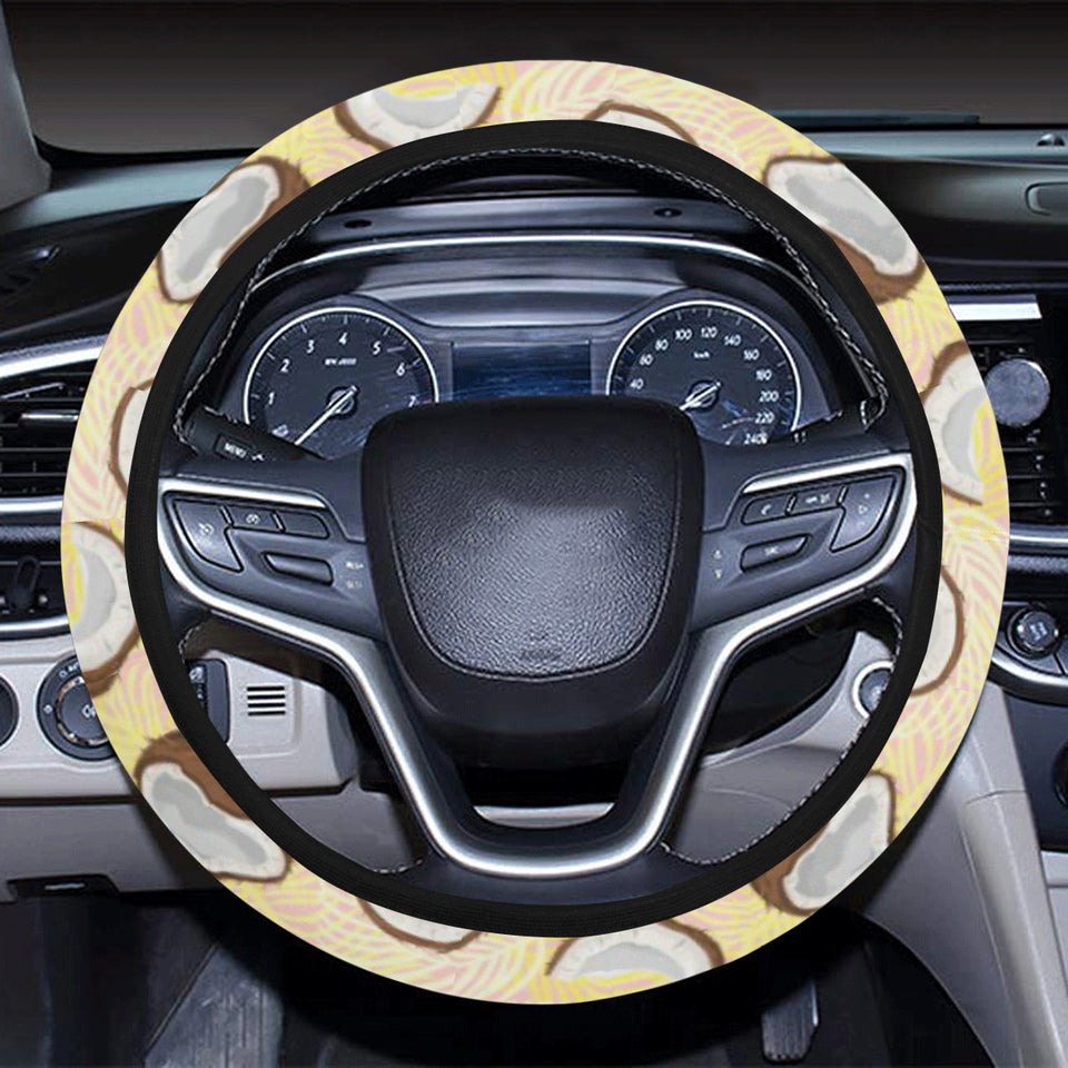 Coconut Pattern Print Design 05 Car Steering Wheel Cover