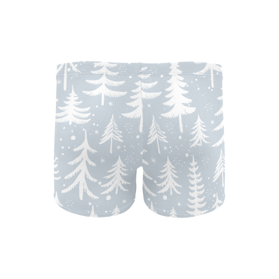 Christmas tree winter forest pattern Men's Swimming Trunks