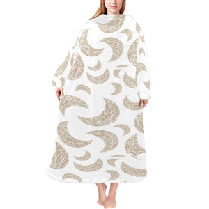 Cool gold moon abstract pattern Blanket Robe with Sleeves