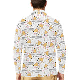 Greyhound Pattern Print Design 03 Men's Long Sleeve Polo Shirt