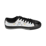 Cute Siberian Husky pattern Men's Low Top Canvas Shoes Black