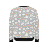Cute rainbow clound star pattern Men's Crew Neck Sweatshirt