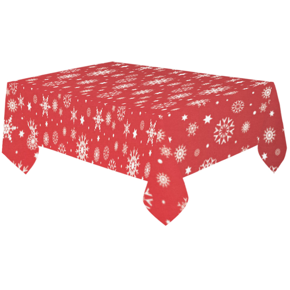 Snowflake pattern red background Tablecloth