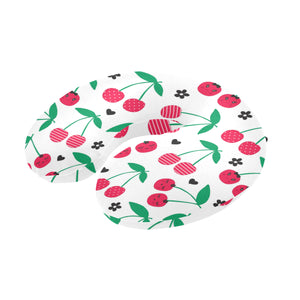 cherry pattern white background U-Shaped Travel Neck Pillow