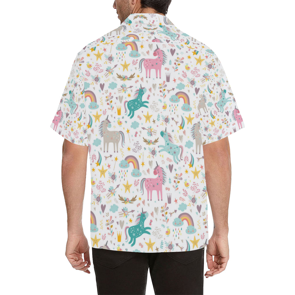 Colorful unicorn pattern Men's All Over Print Hawaiian Shirt