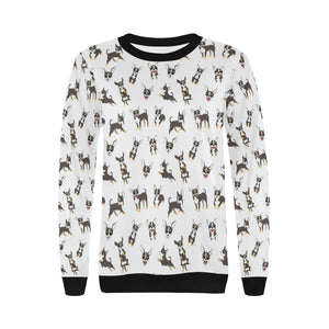 Chihuahua dog pattern Women's Crew Neck Sweatshirt