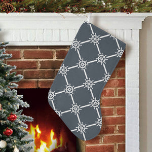 nautical steering wheel rope pattern Christmas Stocking