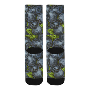 blueberry pattern Crew Socks