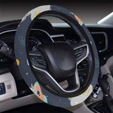 Cute sloth astronaut star planet rocket pattern Car Steering Wheel Cover