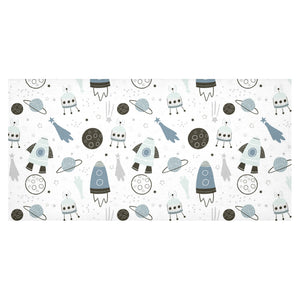 Hand drawn space elements space rocket star planet Tablecloth