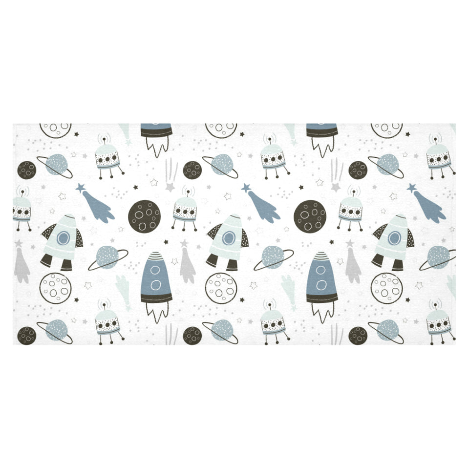 Hand drawn space elements space rocket star planet Tablecloth