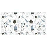 Hand drawn space elements space rocket star planet Tablecloth