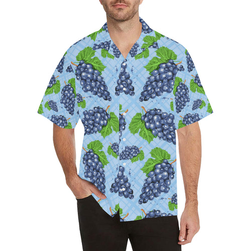 Watercolor grape pattern Men's All Over Print Hawaiian Shirt