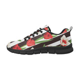 red and white tulips pattern Women's Sneaker Shoes