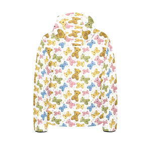 Teddy Bear Pattern Print Design 01 Kids' Boys' Girls' Padded Hooded Jacket