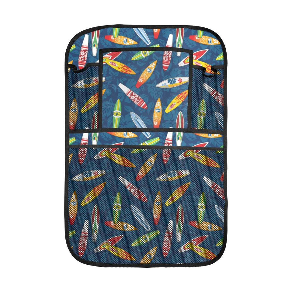 Surfboard Pattern Print Design 01 Car Seat Back Organizer