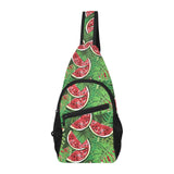 Watermelons tropical palm leaves pattern backgroun All Over Print Chest Bag