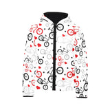 Bicycle Pattern Print Design 04 Kids' Boys' Girls' Padded Hooded Jacket