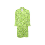 Slices of Lime pattern Men's Long Sleeve Belted Night Robe