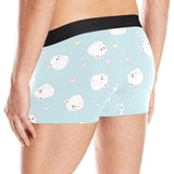 White cute hamsters heart pattern Men's All Over Print Boxer Briefs Men's Underwear