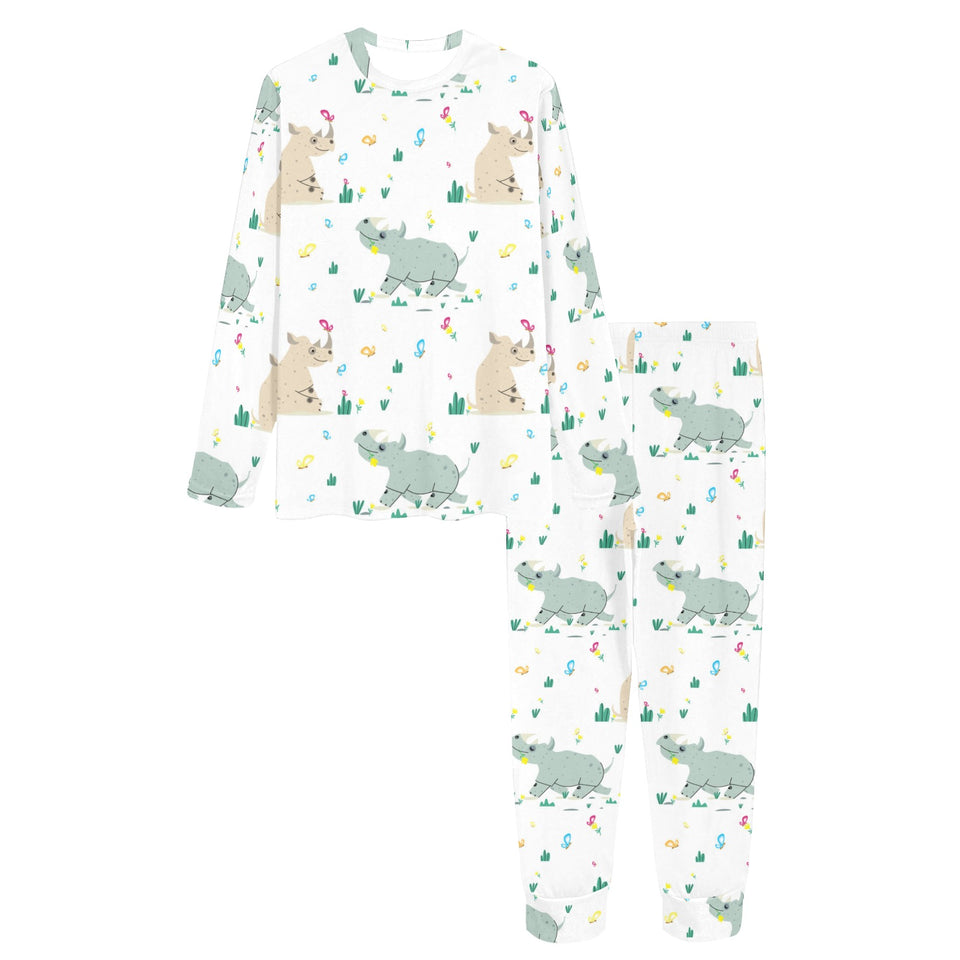 Cute Rhino pattern Women's All Over Print Pajama Set