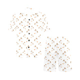 Jack Russel Pattern Print Design 05 Men's V-Neck Short Pajama Set