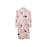 Cows milk product pink background Men's Long Sleeve Belted Night Robe