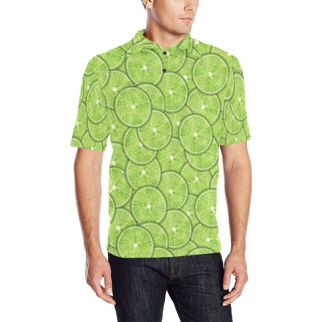 Slices of Lime pattern Men's All Over Print Polo Shirt