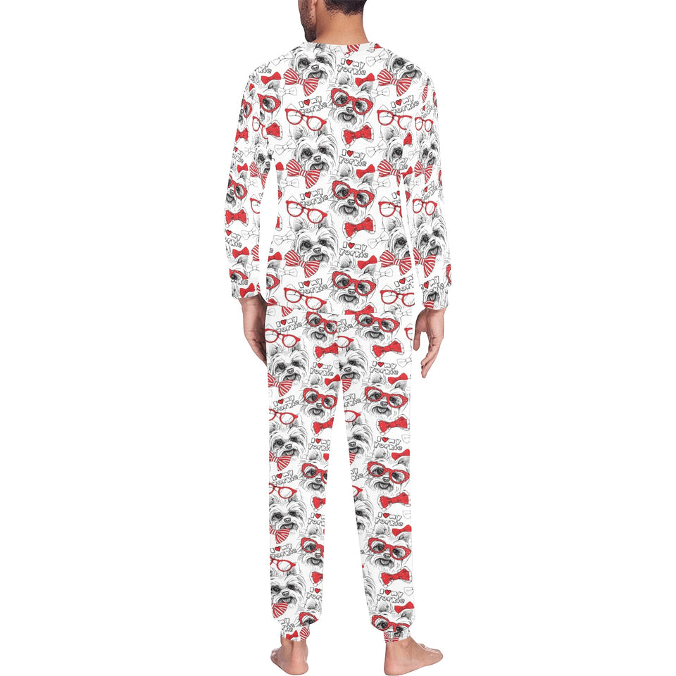 Yorkshire Terrier Pattern Print Design 04 Men's All Over Print Pajama